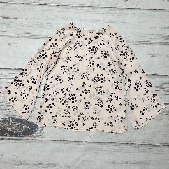 Anthropologie Tina Jo Top Blouse Pink Cheetah Leopard Flare Sleeve Size Small - Picture 3 of 10